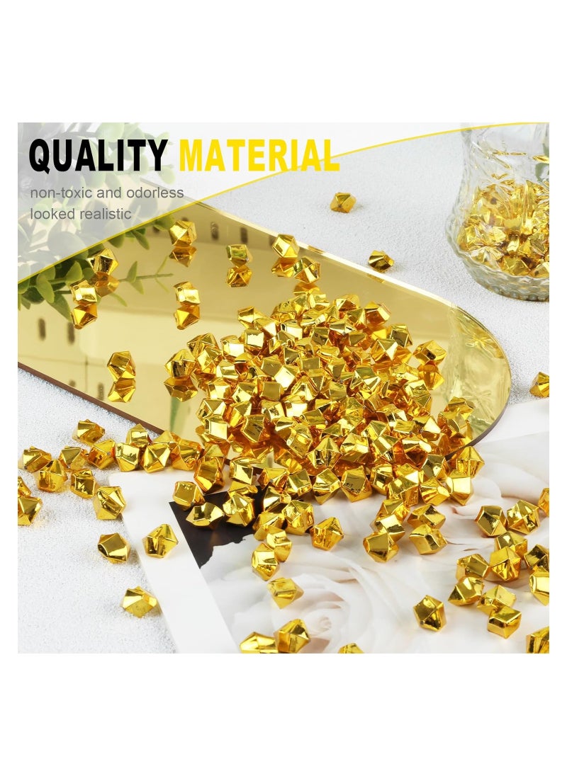 Generic - 1100PCS Acrylic Ice Cubes, Gold Plastic Crystals, Fake Diamonds, and Crushed Ice Rocks for Vase Fillers, Party Decor, Wedding Events, and Arts & Crafts Decoration. - Image 1
