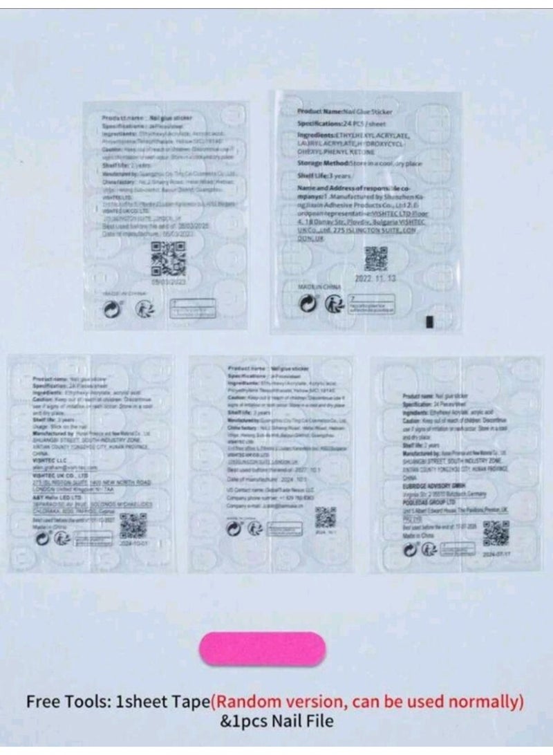 Shein 24Pcs French Tip Press On Nails, Almond Medium Size False Nails - Image 3