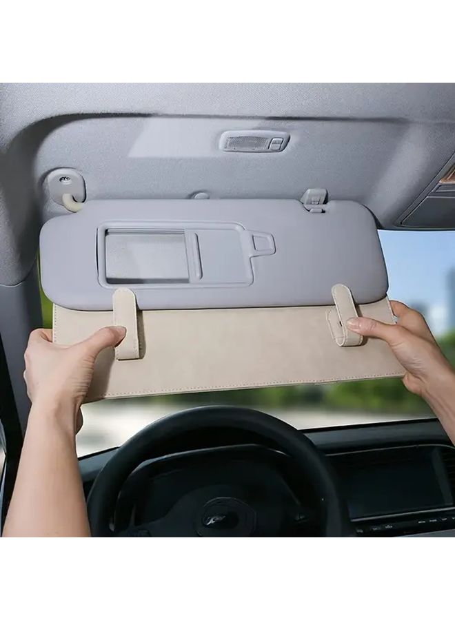 Gray Universal Car Sun Visor Extension Anti Glare Sunshade with Secure Buckle Closure - Image 2