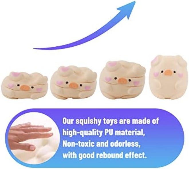 Anboor 4.3" Squishy Toy - Shy Pig, Kawaii Soft Stress Relief for Kids &  Adults - Image 5