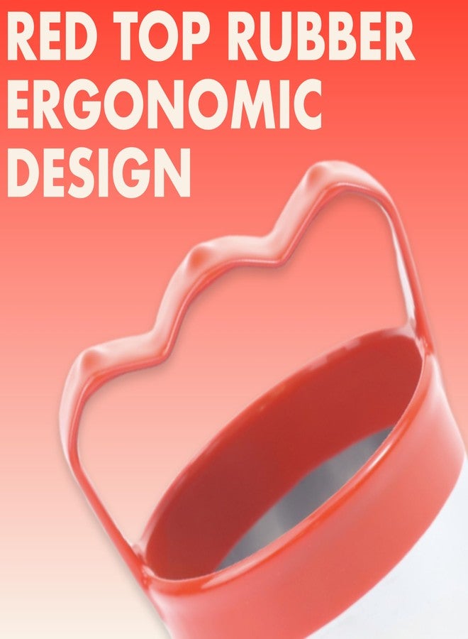 COOKIEQUE 4-Piece Round Cookie & Biscuit Cutters Set - Ergonomic Design, Red Silicone Grip, 0.4mm Stainless Steel, Ideal for Baking Fun Treats, Sizes: 2.5", 3", 3.5", 4" - Image 4