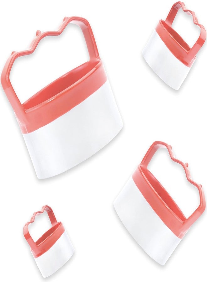 COOKIEQUE 4-Piece Round Cookie & Biscuit Cutters Set - Ergonomic Design, Red Silicone Grip, 0.4mm Stainless Steel, Ideal for Baking Fun Treats, Sizes: 2.5", 3", 3.5", 4" - Image 1