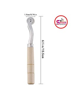 Shree Shyam Shree Shyam Tracer Tracing Wheel Sewing Tool with Wooden Handle 1 Piece Sewing Tailors Marker Chalks 10 Pieces  - Image 4