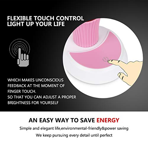 Uniwit Desk Lamp for Kids Sunflower LED Charging Table Lamp Support Eye Protection Small Desk Folding for Reading,Study and Office, Adjustable Brightness - Pink - Image 3