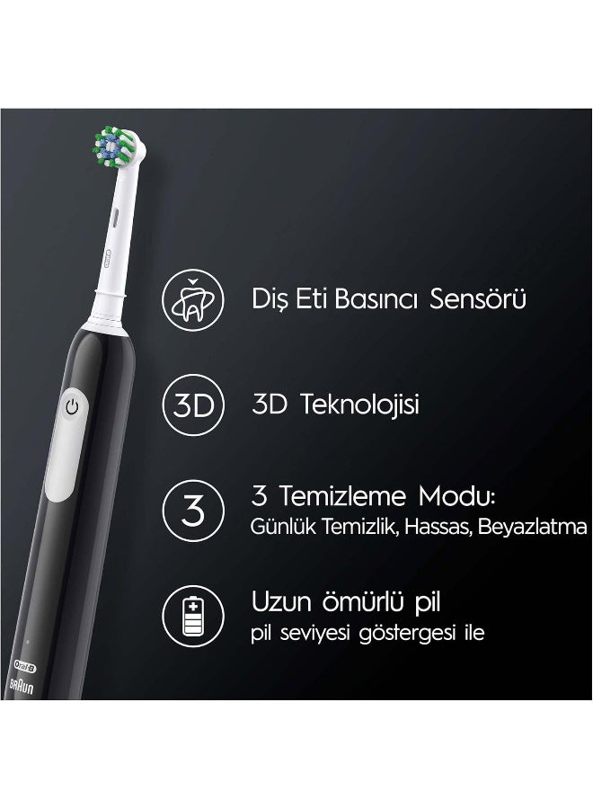 أورال بي فرشاة أسنان كهربائية سوداء برو سيريز من اورال بي، 1 رأس - Image 5