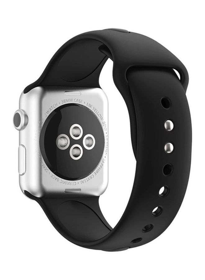 HuHa Replacement Strap Watchband For Apple Watch Series 7 45mm / 6 / SE / 5 / 4 44mm / 3 / 2 / 1 42mm Black - Image 2