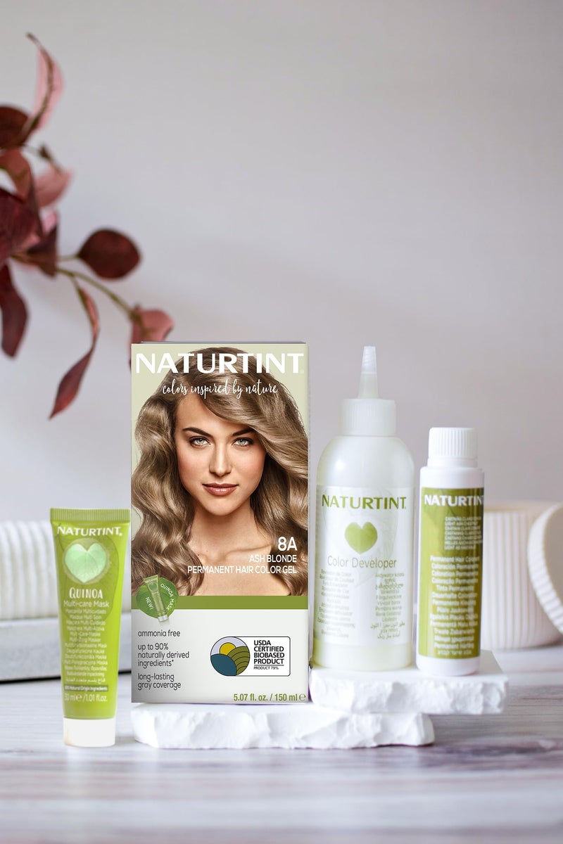 Naturtint 8A Ash Blonde Permanent Hair Color (Pack of 6), Ammonia Free, Vegan, Cruelty Free, up to 100% Gray Coverage, Long Lasting Results (Packaging may vary) - Image 2