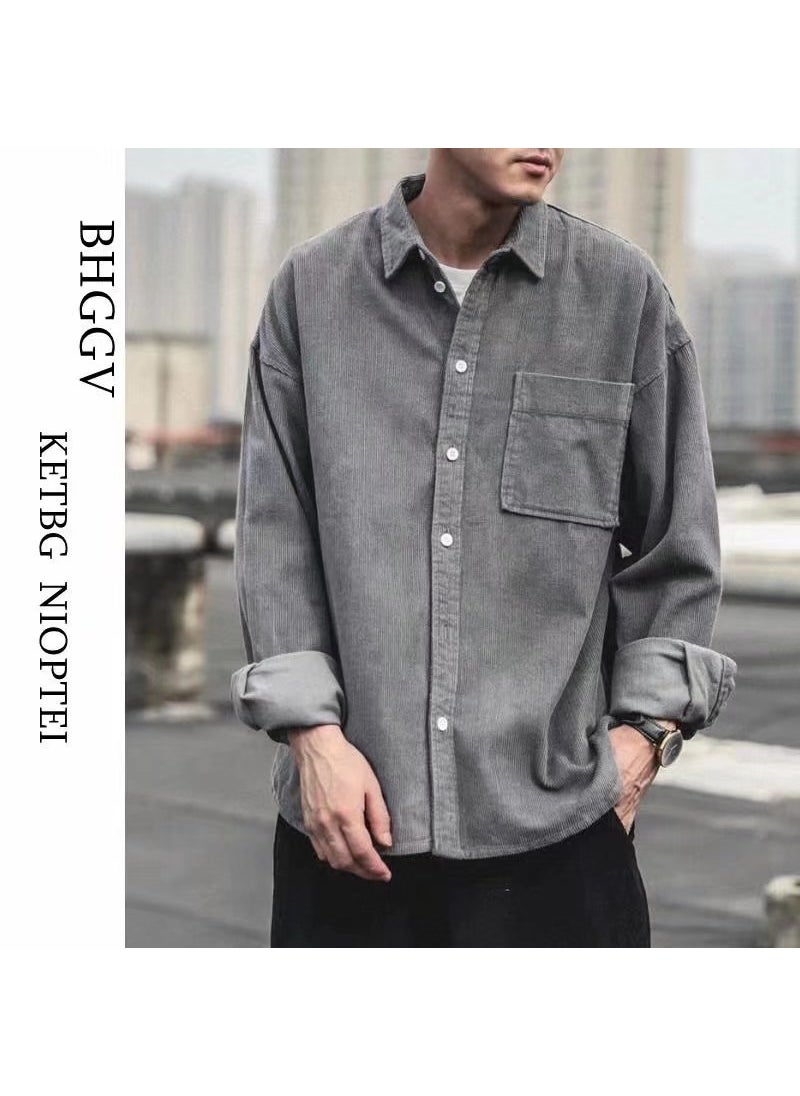 Generic Corduroy Shirt Men's Long-sleeved Top Spring and Autumn Japanese Style Popular Brand Casual Loose All-match Ruffian Handsome Jacket  - Image 5