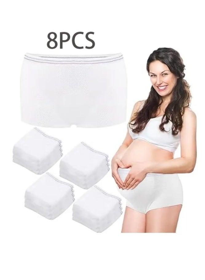 8 Pack High Waist Mesh Disposable Postpartum Panties, Stretch Maternity Underwear, C-Section Recovery, Soft Breathable Reusable, Pregnancy Travel Surgery Incontinence - Image 1