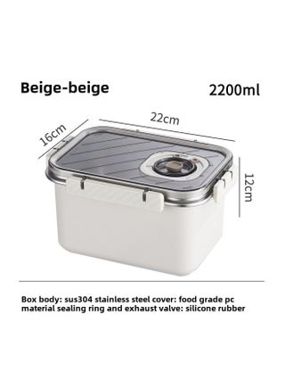 304 Stainless Steel Crisper Visual Cover Sealed Dumpling Box Refrigerator Special Freezer Food And Fruit Storage Box-Specifications:Rectangular 2200ML Creamy-white - pzsku/ZD04F6F9A9B379CE547D2Z/45/1746206783/f64ea39d-f113-436f-bf1e-75af8cd13540