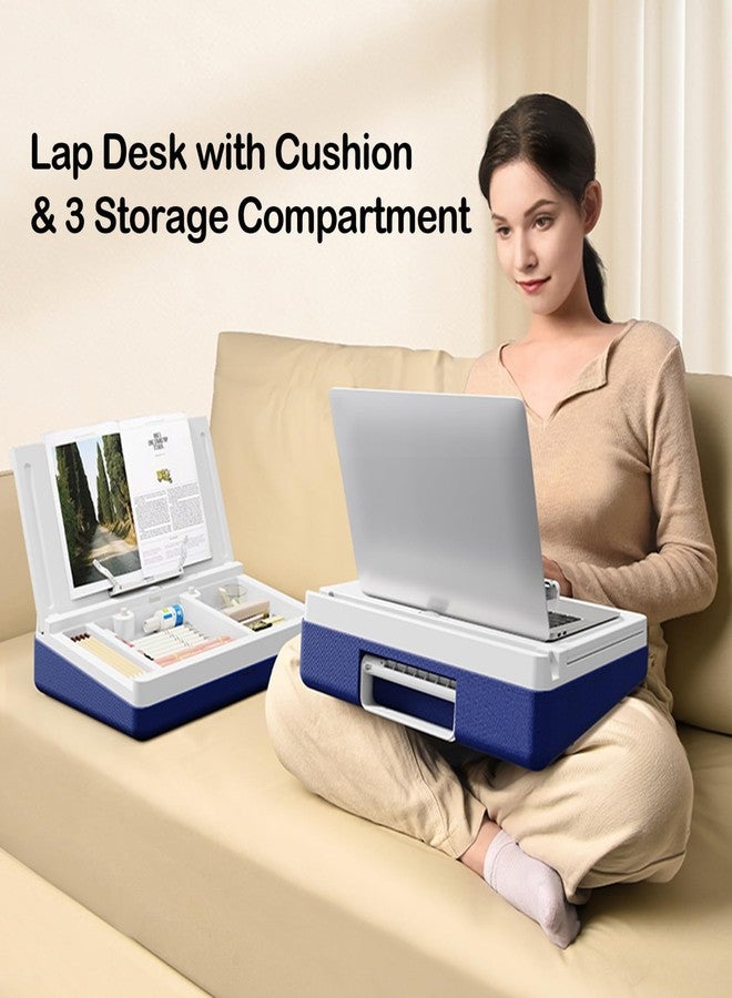 Nauttxon Lap Desk with Storage Cushion - Washable Portable Writing Lap Desk for Laptop with iPad Slot Magnetic WhiteBoard for Home Office Couch Bed - Fits Up to 15.6 Inch Laptop - Image 2