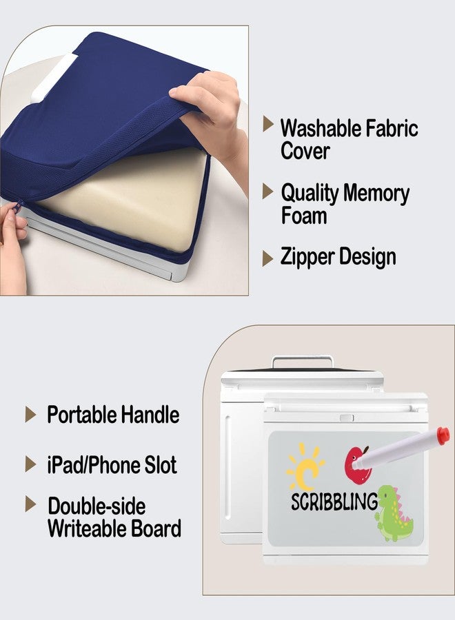 Nauttxon Lap Desk with Storage Cushion - Washable Portable Writing Lap Desk for Laptop with iPad Slot Magnetic WhiteBoard for Home Office Couch Bed - Fits Up to 15.6 Inch Laptop - Image 5