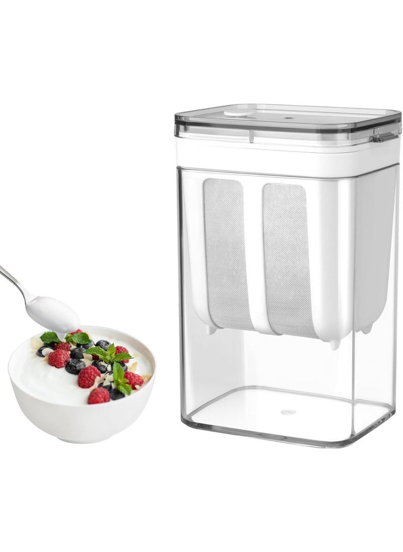 CASITO - CASITO Hung Curd Strainer Box Curd Maker and Greek Yogurt Maker 1100ml Fine Mesh Strainer with Lid Multifunctional Yoghurt Filter Curd Maker for Home Whey Separator VB14 - Image 1