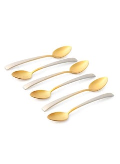 Life Smile 12pcs Cutlery Set, 18/10 Stainless Steel, Flatware Set, 12pcs Tea Spoon, Gold Gradient, for Home Kitchen, Mirror Polished - Dishwasher Safe  - Image 2