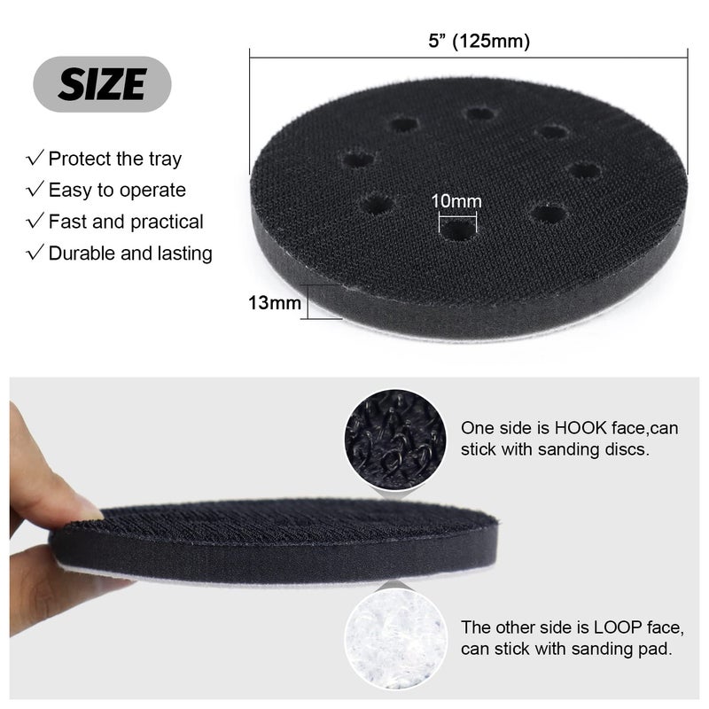 POLIWELL 5 Inch Sanding Discs Hook and Loop 8 Hole Heavy Duty Silicon Carbide Sandpaper 2000 3000 4000 5000 7000 10000 Grit with Interface Pad for Wet/Dry Sanding Grinder Polishing,30 Pack - Image 4
