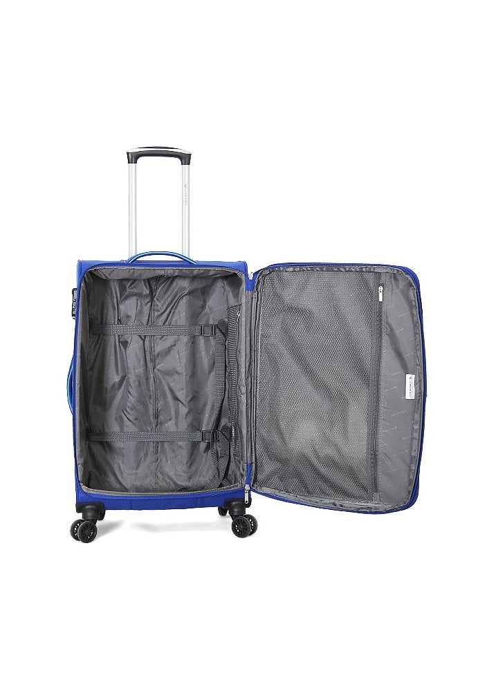 GIORDANO Softside Luggage Trolley Bag 3 Pieces Set With Double Spinner Wheel ,Blue (S-20inch,M-24inch,L-28inch)  - Image 4