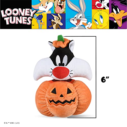 Looney Tunes for Pets Sylvester The Cat Halloween Pumpkin Head Plush Dog Toy | Stuffed Animal Toy for Dogs, Small Dog Toy Sylvester The Cat Squeaky Dog Toy Dog Chew Toy, 6 Inch - Image 4