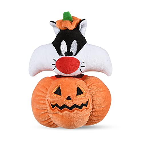 Looney Tunes for Pets Sylvester The Cat Halloween Pumpkin Head Plush Dog Toy | Stuffed Animal Toy for Dogs, Small Dog Toy Sylvester The Cat Squeaky Dog Toy Dog Chew Toy, 6 Inch - Image 1