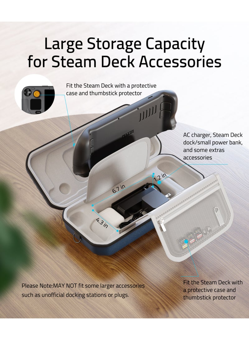 سينتيك حقيبة حمل صلبة Syntech لجهاز Steam Deck والملحقات - مع حزام كتف قابل للفصل وحامل مدمج ومكان للشاحن - حماية مثالية للسفر والتخزين - Image 4