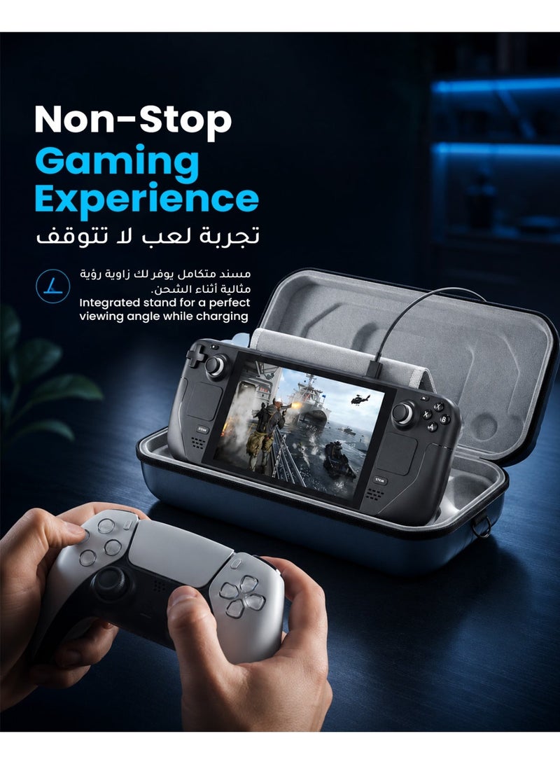 Syntech Hard Carrying Case Compatible with Steam Deck Accessories Console, Protective Case with Detachable Shoulder Strap, Built-in Stand, AC Charger Adapter Storage Space,Suitable for Travel ＆Storage - Image 2