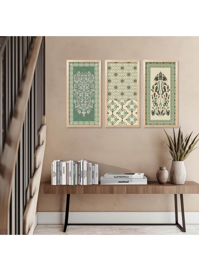 walllane Traditional Art Painting with Frame for Living Room | Indian Art Pichwai Wall Décor Paintings | Painting for wall Decoration set of 3 (10x19 inch, I) - Image 5