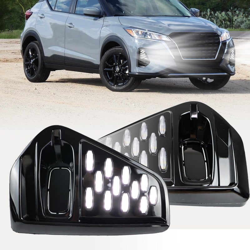 مصباح ضباب أمامي LED GEEGEETOP Switchback أبيض كهرماني أزرق مع ميزة إشارة انعطاف متسلسلة متوافقة مع نيسان KICKS 2021 2022