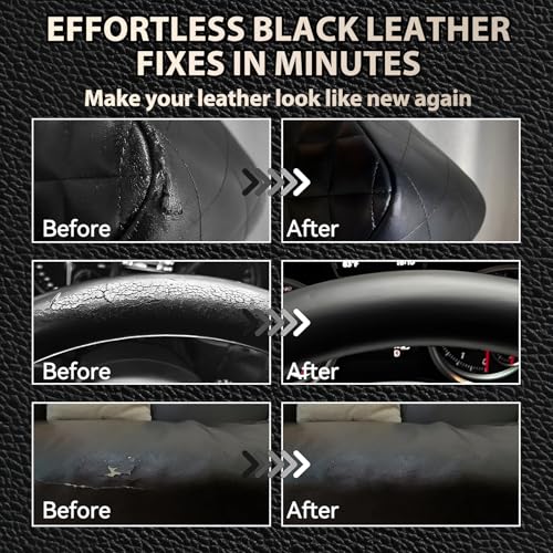 AAROVIBE Black Leather Repair Kit for Furniture, Leather Couch Repair Kit for Car Interiors, Seats, Steering Wheel, Sofa, Shoes, Restore Leather Scratch, Tears & Burn Hole with Easy Instructions - Image 3