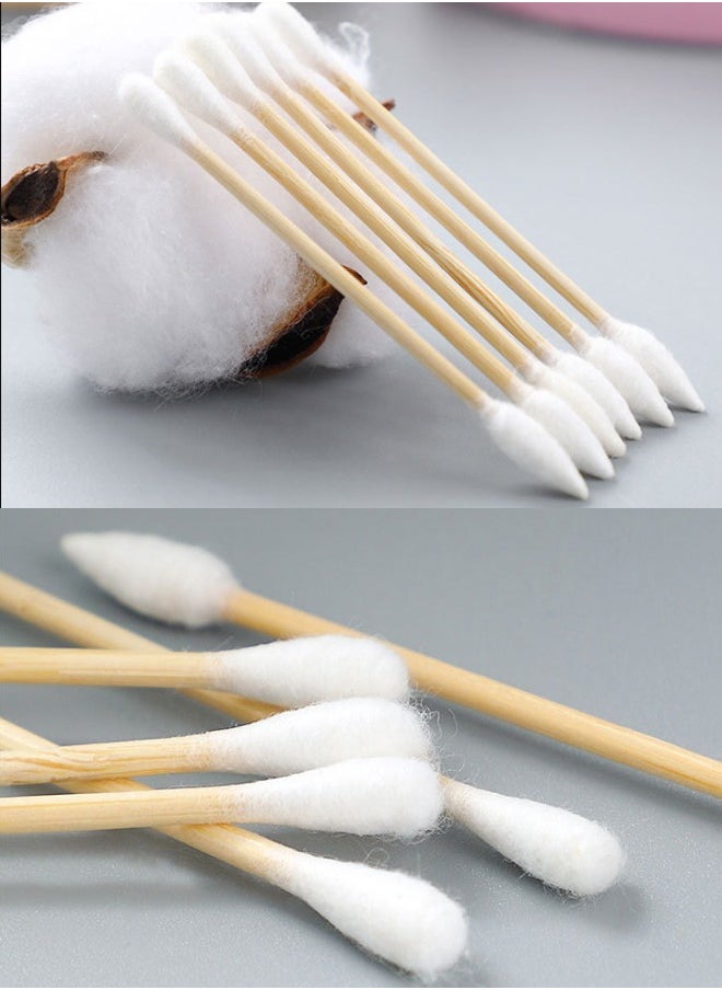 ZCM-HAPPY - 2000 PCS Double-Headed Cotton Swabs - Disposable, Soft, Multipurpose for Ear Cleaning, Baby Care and Makeup Removal (Round and Screw) - Image 1