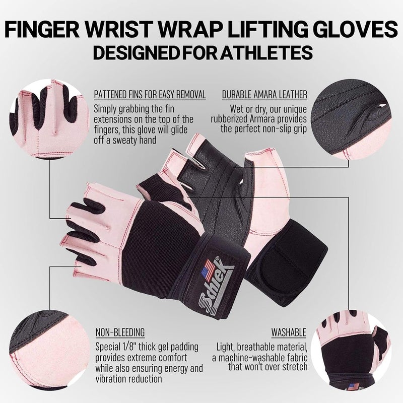 Schiek Sports Model 540 Womens Gloves - Pink Weightlifting Gloves for Women - Image 3