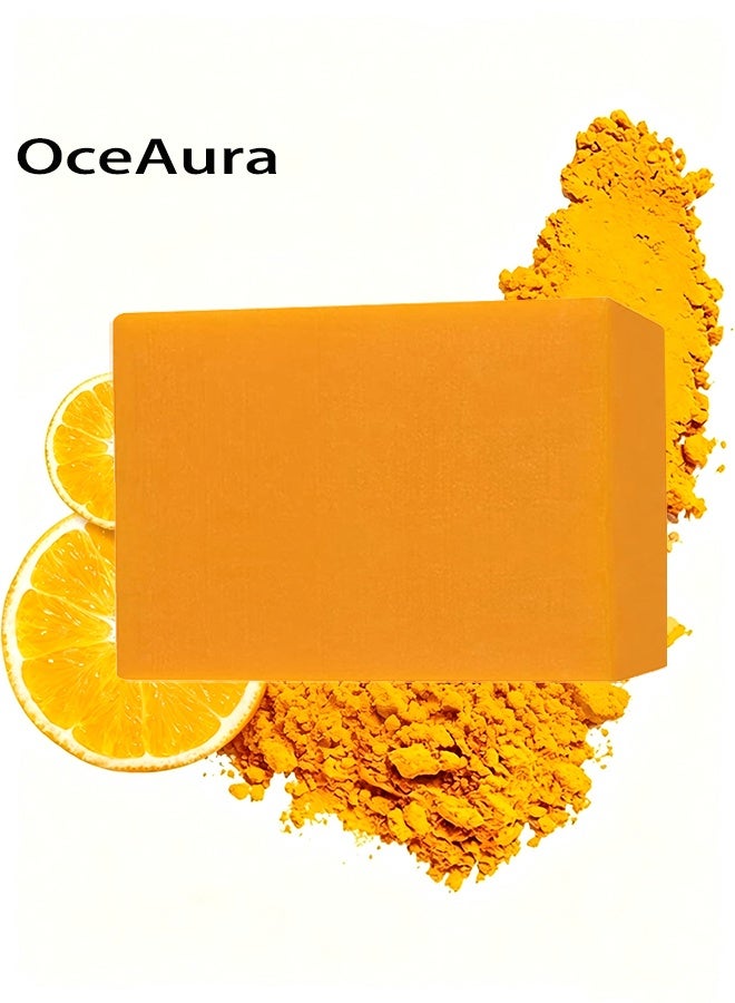 OceAura Bacne Out Bar, Acne Healing Soap With Turmeric Vitamin C & Alphaarbutin, Natural Exfoliating Cleanser For Back, Face, Chest, Shoulders, Tumeric Soap For Acne, Dark Spots, Hyperpigmentation, Smooth Skin, 100g - Image 1