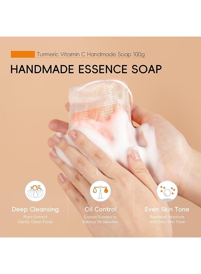 OceAura Bacne Out Bar, Acne Healing Soap With Turmeric Vitamin C & Alphaarbutin, Natural Exfoliating Cleanser For Back, Face, Chest, Shoulders, Tumeric Soap For Acne, Dark Spots, Hyperpigmentation, Smooth Skin, 100g - Image 4