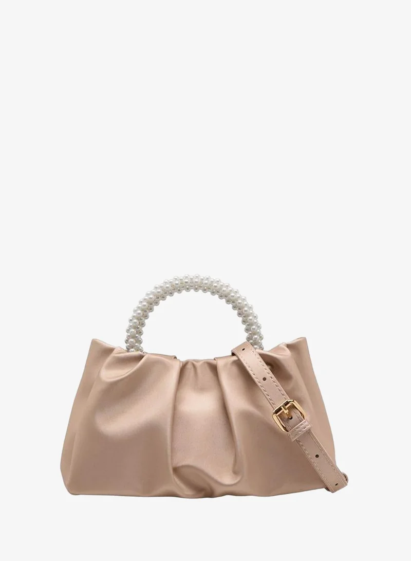 Pleated Crossbody Bag with Detachable Strap