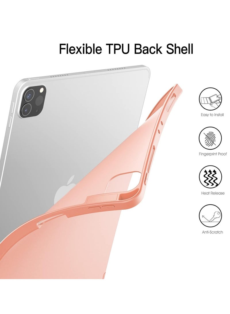 Case for iPad Pro 11 inch, 2022/2021/2020, Pencil Compatible, Auto Wake/Sleep Case (Rose gold), TPU & PC - Image 3