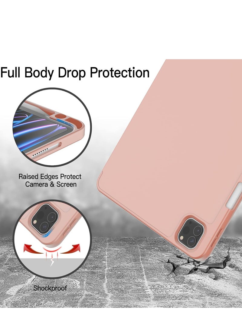 Case for iPad Pro 11 inch, 2022/2021/2020, Pencil Compatible, Auto Wake/Sleep Case (Rose gold), TPU & PC - Image 4