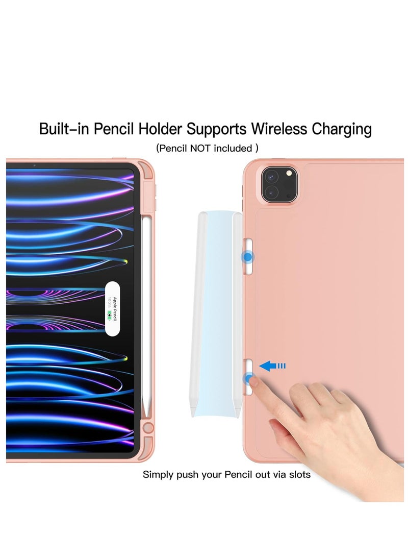 Case for iPad Pro 11 inch, 2022/2021/2020, Pencil Compatible, Auto Wake/Sleep Case (Rose gold), TPU & PC - Image 5