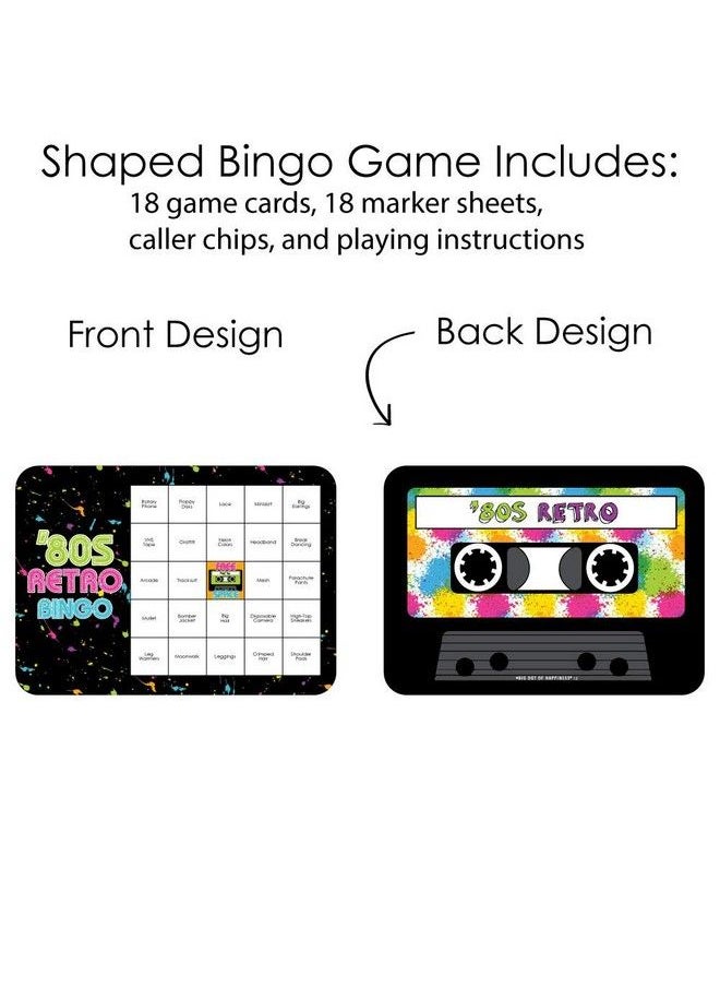 Big Dot of Happiness 80’S Retro Bar Bingo Cards And Markers Totally 1980S Party Bingo Game Set Of 18  - Image 4