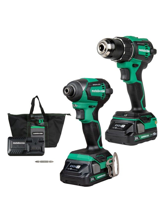 18V MultiVolt™ Cordless Brushless Driver Drill & Impact Driver Combo Kit | includes 2-18V 2.0Ah Batteries | Lifetime Tool Warranty | KC18DEXQB