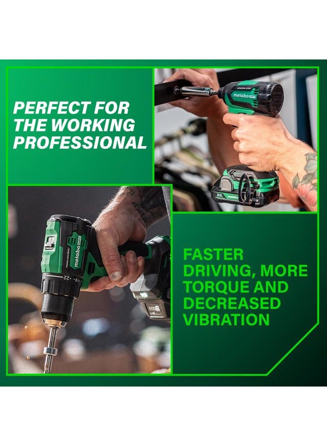Metabo HPT مجموعة مثقاب سلكي بدون فرشاة 18 فولت MultiVolt™ ومؤثر | تشمل بطاريتين 18 فولت 2.0Ah | ضمان مدى الحياة للأداة | KC18DEXQB - Image 2