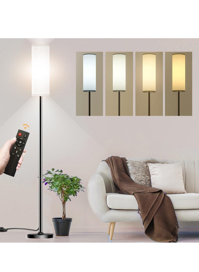 Sharpdo RGB Floor Lamp with Linen Lampshade, Modern Home Light Floor Lamp, Wireless Remote Control, Floor Lamp Black 18x18x180 centimeter - Image 3