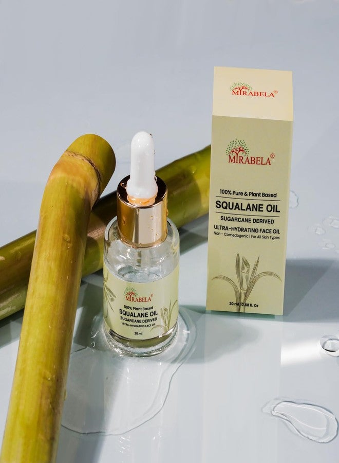 Mirabela Squalane Oil for Face - Hydrating Face Oil for Glowing Skin, Hydration, Lightweight Moisturizer, 100% Plant Derived Sugarcane Squalane Oil from France, Non-Comedogenic, All Skin Types, 20ml - Image 2