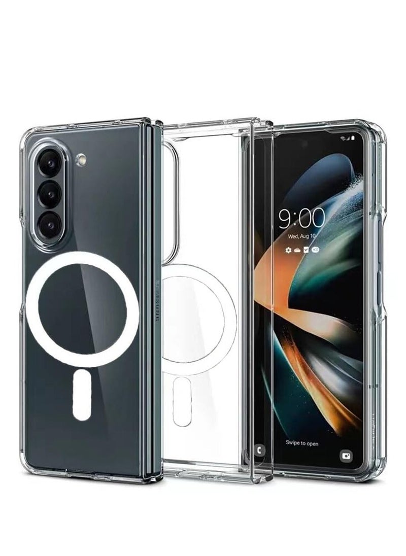 Generic - Clear Galaxy Case for Samsung Galaxy Z Fold 5, Compatible with MagSafe Wireless Charging, Ultra Slim Shockproof Clear Cover - Image 1