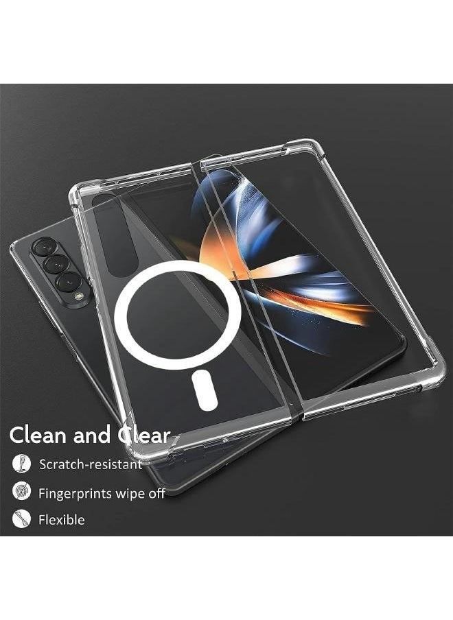 Generic - Clear Galaxy Case for Samsung Galaxy Z Fold 5, Compatible with MagSafe Wireless Charging, Ultra Slim Shockproof Clear Cover - Image 1