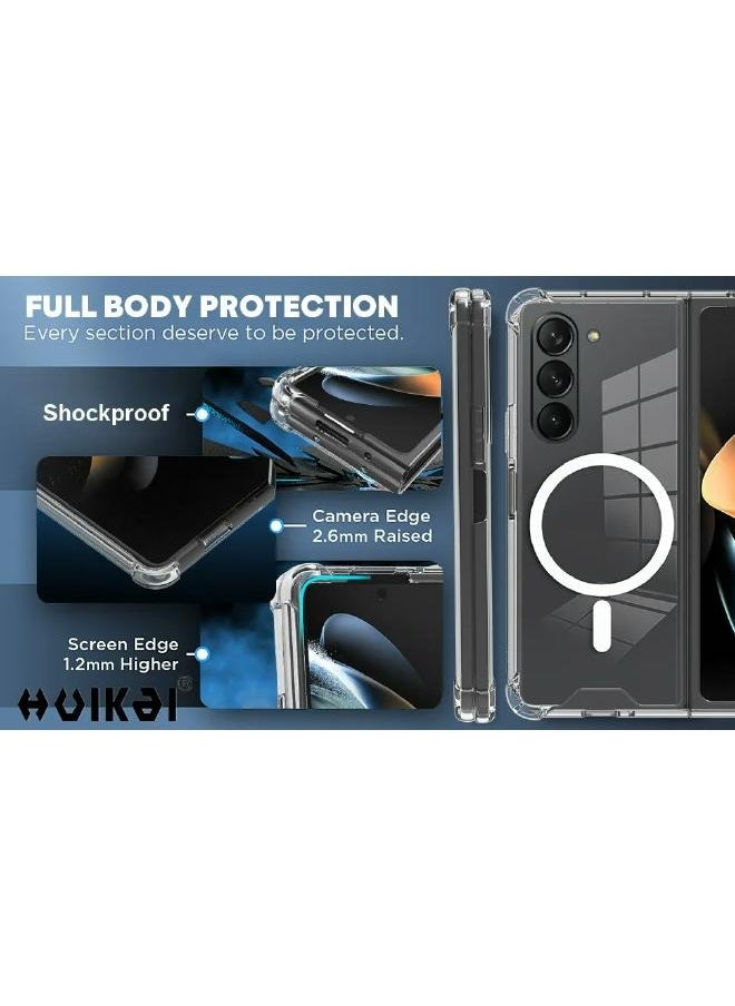 Generic - Clear Galaxy Case for Samsung Galaxy Z Fold 5, Compatible with MagSafe Wireless Charging, Ultra Slim Shockproof Clear Cover - Image 1