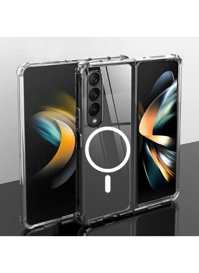 Generic - Clear Galaxy Case for Samsung Galaxy Z Fold 5, Compatible with MagSafe Wireless Charging, Ultra Slim Shockproof Clear Cover - Image 1