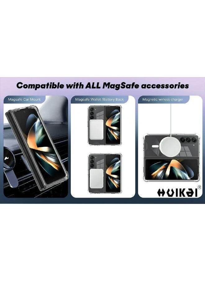 Generic - Clear Galaxy Case for Samsung Galaxy Z Fold 5, Compatible with MagSafe Wireless Charging, Ultra Slim Shockproof Clear Cover - Image 1