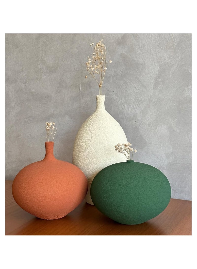 بصمة طقم مزهرية سيلا من بصمة مكون من 3 قطع - مزهريات زخرفية حديثة بسيطة لغرفة المعيشة وطاولة غرفة الطعام وطاولة القهوة وقطعة مركزية للرفوف - Image 1