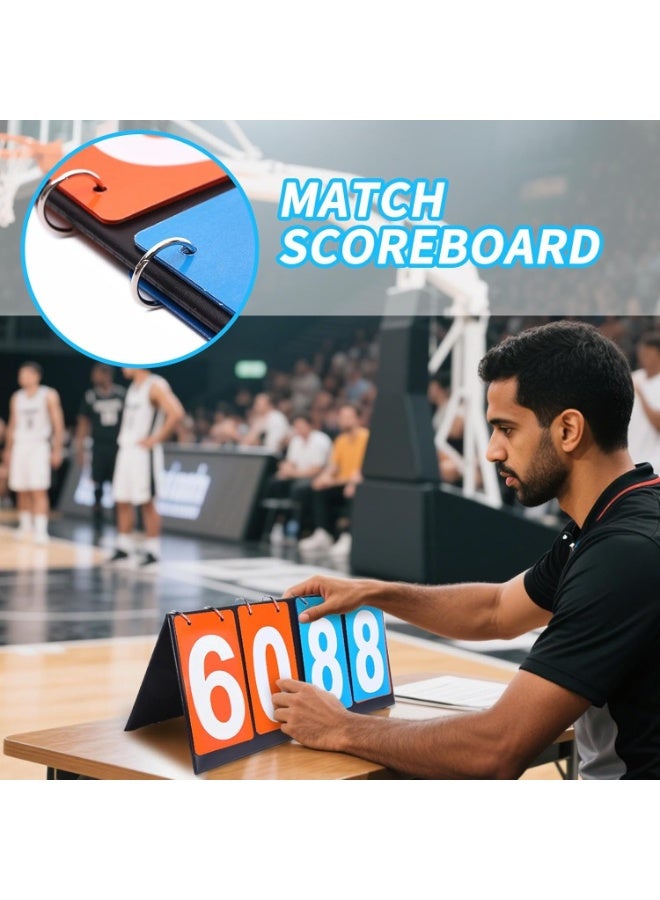 FAYET 4-Digit Portable Tabletop Flip Scoreboard ， Double-Sided Manual Score Keeper for Indoor & Outdoor Sports - Image 2