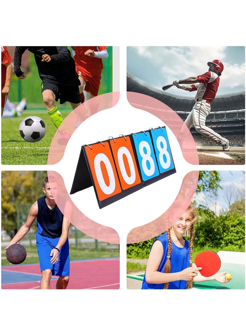 FAYET 4-Digit Portable Tabletop Flip Scoreboard ， Double-Sided Manual Score Keeper for Indoor & Outdoor Sports - Image 3