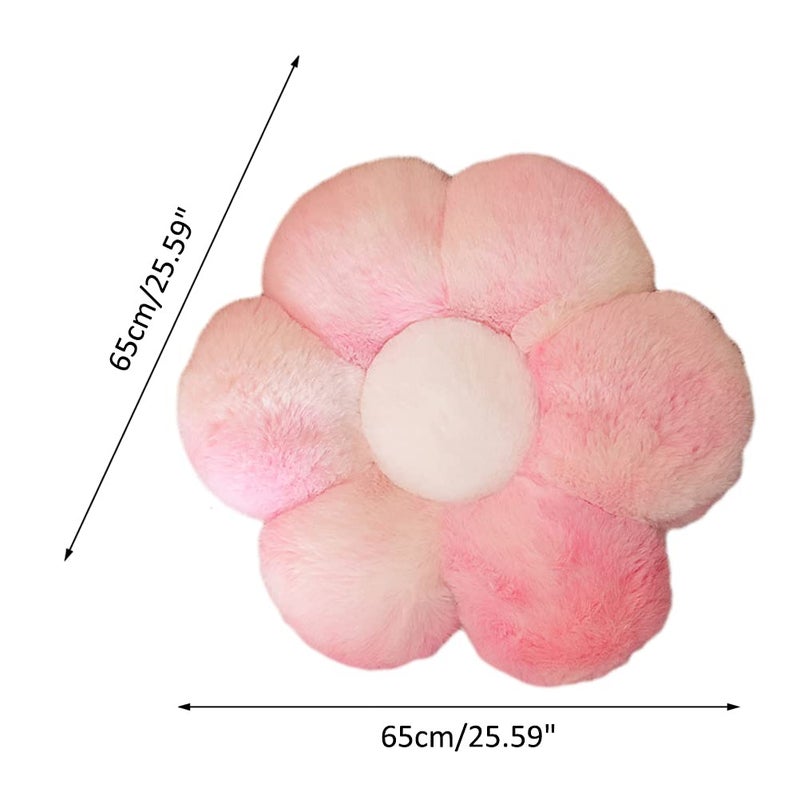 lannery lannery Flower Plush Throw Pillows  Flower Floor Pillow Seating Cushion Toy for Reading  Room  Watching TV (25.6""  Pink -2)  - Image 4