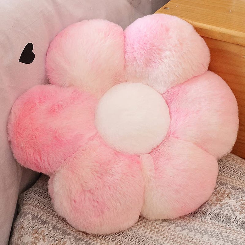 lannery lannery Flower Plush Throw Pillows  Flower Floor Pillow Seating Cushion Toy for Reading  Room  Watching TV (25.6""  Pink -2)  - Image 1